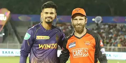 Kolkata Knight Riders skipper Shreyas Iyer and Sunrisers Hyderabad counterpart Kane Williamson. (Photo| Special Arrangement)