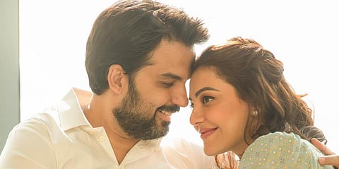 Kajal Aggarwal (R) with husband Gautam Kitchlu (Photo| Instagram)