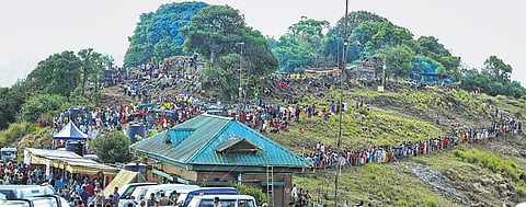 Devotees thronging the Mangaladevi temple located deep inside the Periyar Tiger Reserve on the occasion of Chithra Pournami on Saturday. The temple opens for poojas only for one day ayear|pics:Shiyami