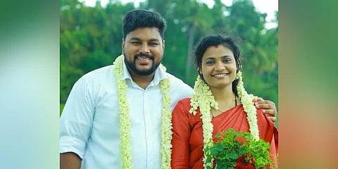 CPM Kodenchery local committee member M S Shejin and Joisna Joseph