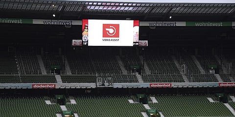 Empty stands during the German Bundesliga soccer match between SV Werder Bremen and Eintracht Frankfurt in Bremen, Germany, June 3, 2020. (File Photo | AP)