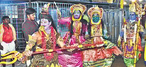 Artistes perform at the inaugural of the Ugadi Mahotsavams at Srisailam. (File photo| EPS)