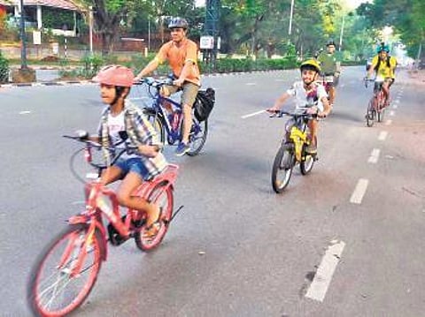 Cyclists at last year’s We Too campaign in Thiruvananthapuram