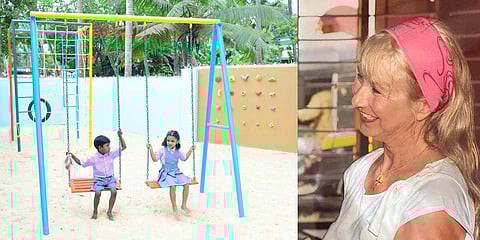 Children playing at the newly set up anganwadi at Ambalathumoola in Kottukal panchayat(right) Maria Kasselmann