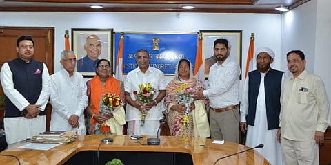 AP Abdullahkutty has been elected as the chairperson of the Haj Committee of India. (Photo | Mukhtar Abbas Naqvi Twitter)