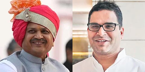Patidar leader Naresh Patel (L) and poll strategist Prashant Kishor. (Photo| PTI and Twitter)