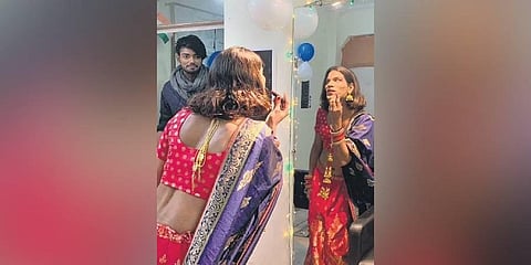 Images from salons set up by the Enactus team of Ramjas College as part of Project TransCreations