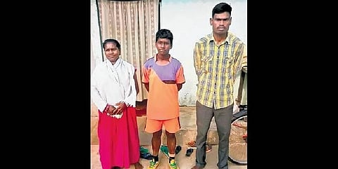 Sulekha with parents Mina and Santanu