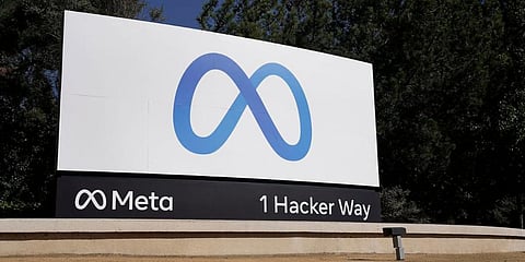 The Meta logo is seen at the company headquarters in Menlo Park. (Photo | AP)
