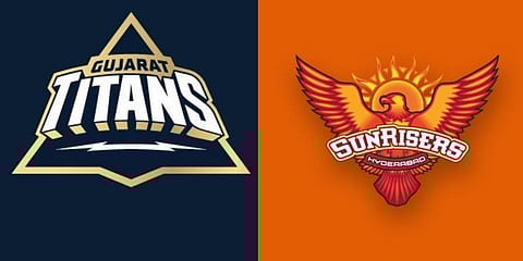 Gujarat Titans and Sunrisers Hyderabad Logos.(Photo | Twitter)