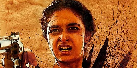 A still from Keerthy Suresh-starrer 'Saani Kaayidham'.