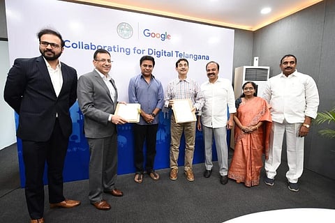 Google's partnership with Telangana for accelerating Digital Telangana. ( Photo | EPS)