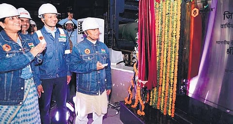 Union Minister Ram Chandra Prasad Singh dedicating the TMT rebar mill | Express