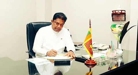 Lakshman Kiriella of SJB. ( Photo | Twitter@RWijewardene)