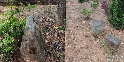 The area indicated by the standing stones is believed to be the grave's location. (Photo| EPS)