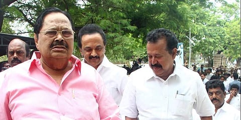 Water resources minister Duraimurugan (File photo| EPS)