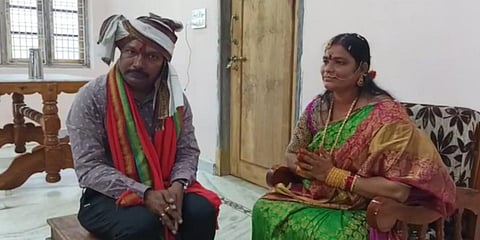 Director of Medical Health Srinivas Rao Participated in a Tribal ritual at Anjanapuram Panchayat in Telangana. (Photo| EPS)