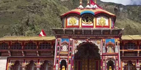 A view of Badrinath temple. (Photo | ANI)