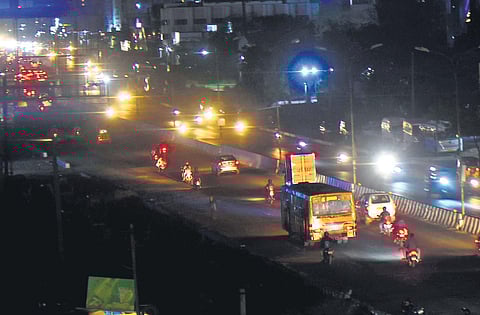 A view of the Pallavaram-Thoraipakkam Radial Road at night | Ashwin Prasath