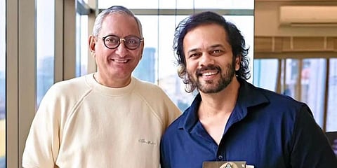 Director Rohit Shetty (R) and former IPS officer Rakesh Maria (Photo| Twitter)