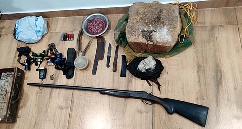 Gudalur forest department seizes horns, meat