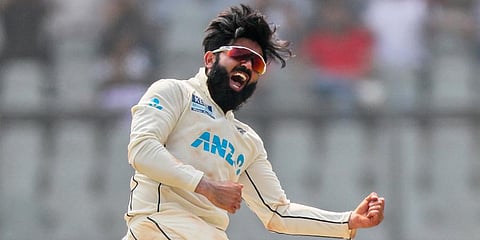 New Zealand spinner Ajaz Patel (Photo | AP)