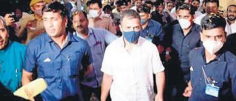Rahul Gandhi at Delhi’s Sarai Rohilla station to board a train to Udaipur | congress