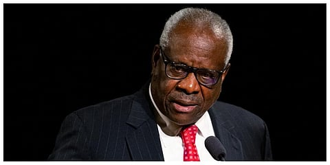 Supreme Court Justice Clarence Thomas speaks Sept. 16, 2021, at the University of Notre Dame in South Bend, Ind. (Photo | AP)