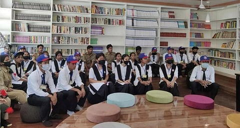 The library has books of varied genres, including study material for competitive exams such as NEET, JEE, UPSC, state civil services, NDA etc.