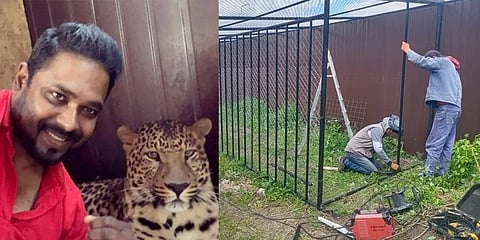 Doctor Giri Kumar Patil, an Ukraine-based doctor from Andhra Pradesh, is constructing an enclosure to safeguard his pets at his backyard in Donbas.