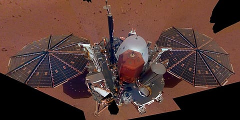 The scene was assembled from 11 photos taken using its robotic arm. (Photo | AP)