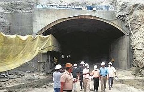 Pillur Scheme 3 tunnel work inspection.