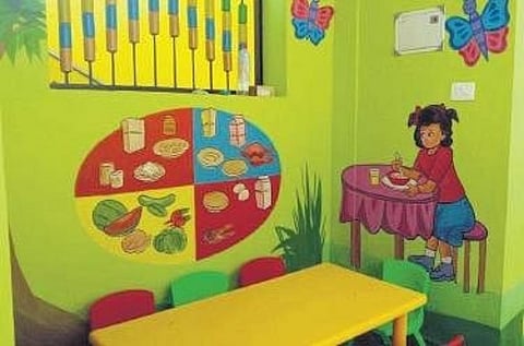 The smart anganwadi set up at the Social Justice Department’s Institution complex in Poojapura. (Photo | EPS)