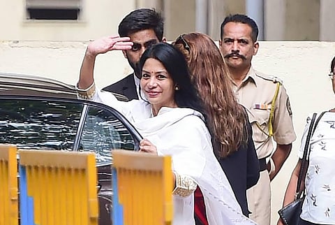 Former media executive Indrani Mukherjea comes out of the Byculla Women's Jail after getting bail in the Sheena Bora murder case, in Mumbai. (Photo | PTI)