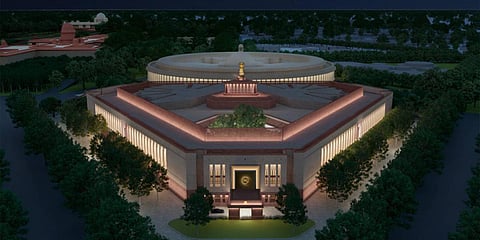 New Parliament building in central Delhi. (Photo| Special Arrangement)
