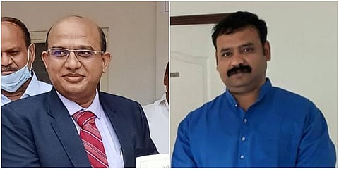 Madhya Pradesh bureaucrat Santosh Tagore (L) and social activist Someshwar Kher (Photo| Twitter)