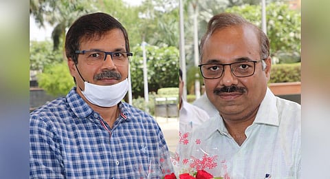 IAS officers Ashwini Kumar and Gyanesh Bharti. (Photo | Twitter)