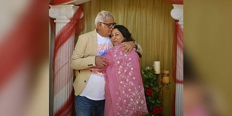Filmmaker Hansal Mehta and Safeena Husain (Photo | Twitter/ @mehtahansal)