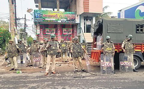 Over 1,500 police personnel were deployed across Amalapuram town I Express