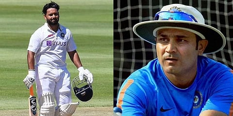Rishabh Pant(L), Virender Sehwag (R).(Photo AFP,PTI)