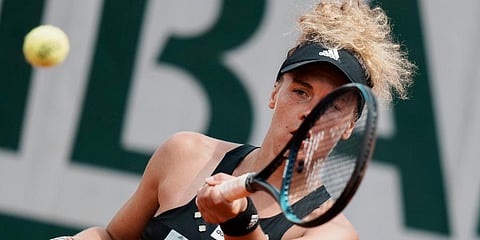 Leolia Jeanjean plays a shot against Irina-Camelia Begu during their third round match at the French Open tennis tournament in Roland Garros stadium in Paris, France. (Photo | AP)