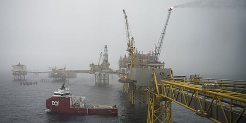 The Ekofisk oil field off the North Sea, Oct. 24, 2019. search for alternatives to Russian natural gas has dramatically increased the demand — and price — for Norway's oil and gas.(Photo | AP)