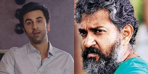 Ranbir Kapoor (L) and SS Rajamouli (Photo| Cinema Express)