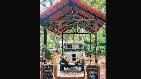 The 1984 jeep which was the first of 10 jeeps given to the STF team to capture Veerappan. (Photo | EPS)