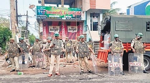 Police continue vigil in Amalapuram to thwart any untoward incidents. (File photo| EPS)