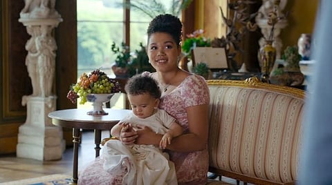 Ruby Barker, in a still from the hit Netflix series 'Bridgerton'. (Photo | Twitter, @RealRubyBarker)