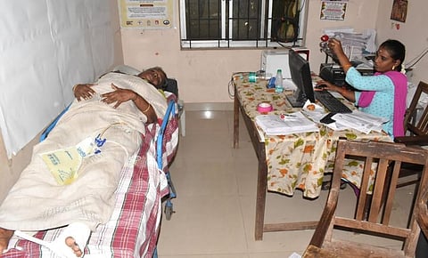 ictures of Baby on a stretcher at the Collectorate went viral on social media platforms. (Photo | EPS)