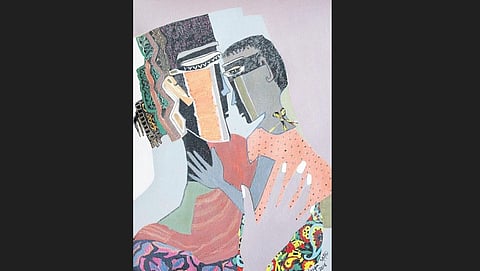 Painting exhibition displayed at Goethe-Zentrum titled ‘Collective Conscience’ . (Photo | EPS)