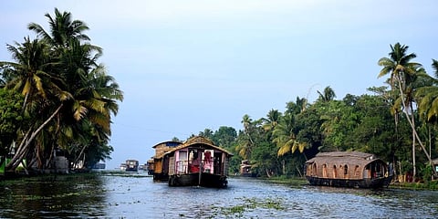 View of houseboats in Kerala's Alleppey. (Photo | EPS)