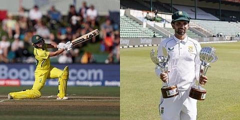 Australian women's team star keeper-batter Alyssa Healy and South African men's side spinner Keshav Maharaj. (Photo | AFP)
